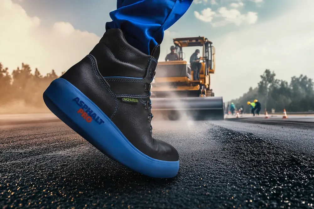 Asphalt Pro heat-resistant safety boot for asphalt paving